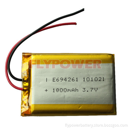 3.7V 1800mAh Lithium Ion Polymer Battery Pack (1S1P of FLP-694261)